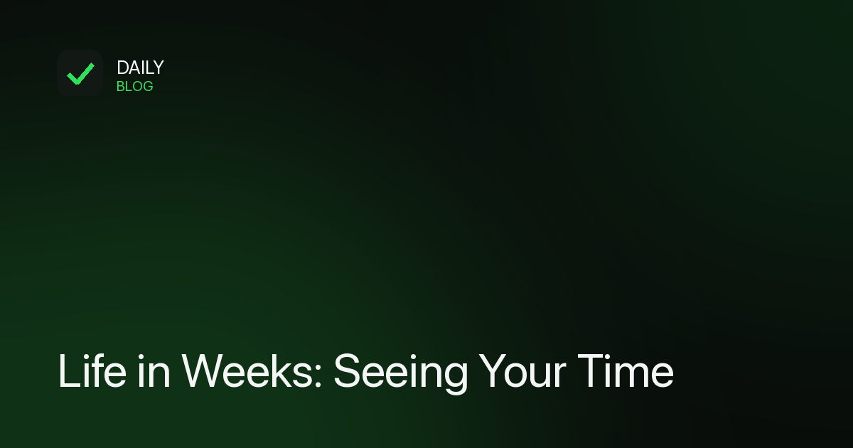 A grid of dots representing weeks of a life, with past weeks filled in