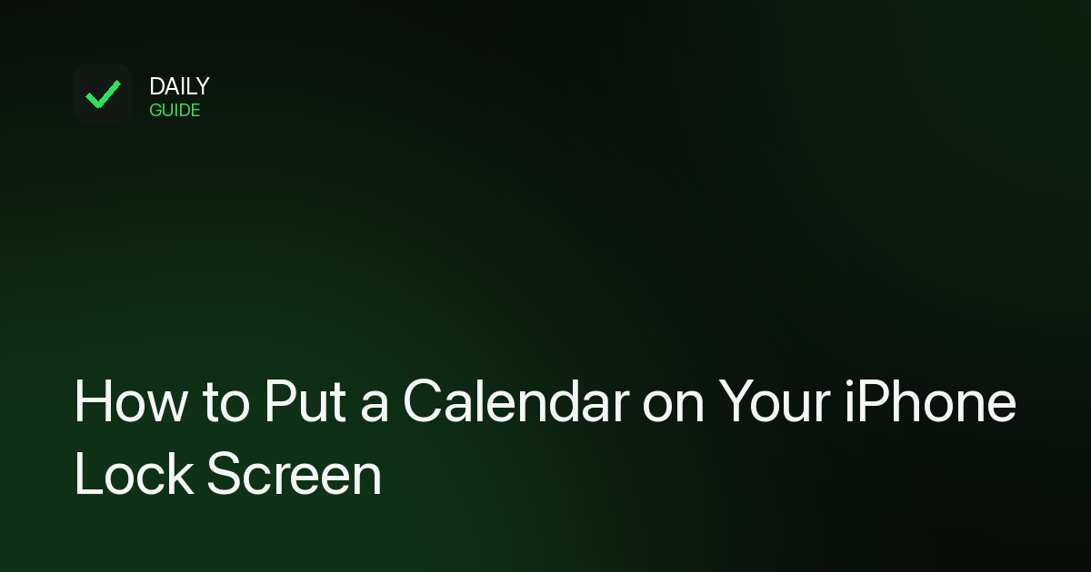 An iPhone lock screen showing a monthly calendar as the wallpaper