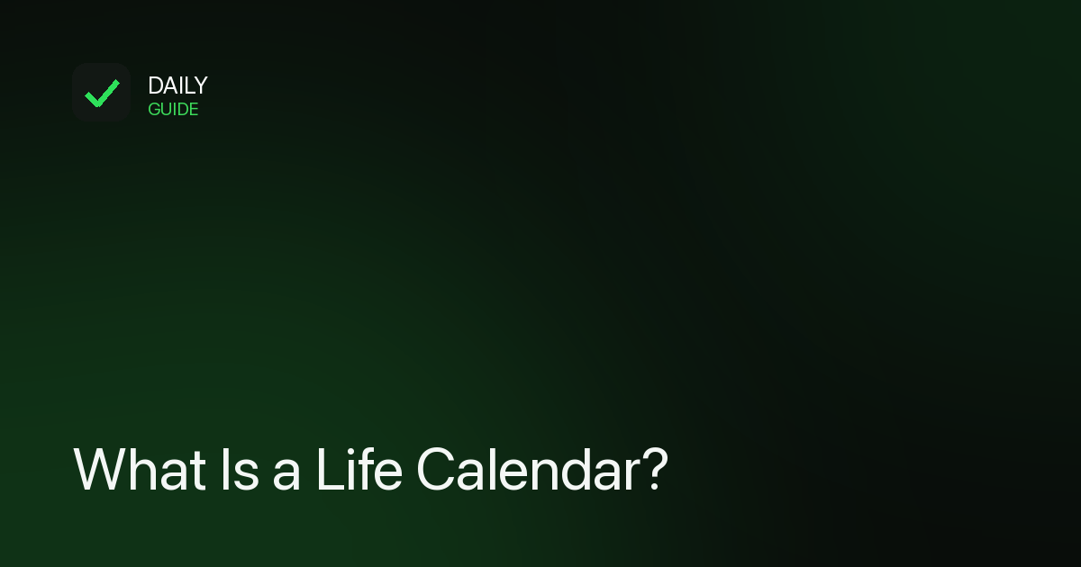 A life calendar shown as a grid of dots representing weeks of a year