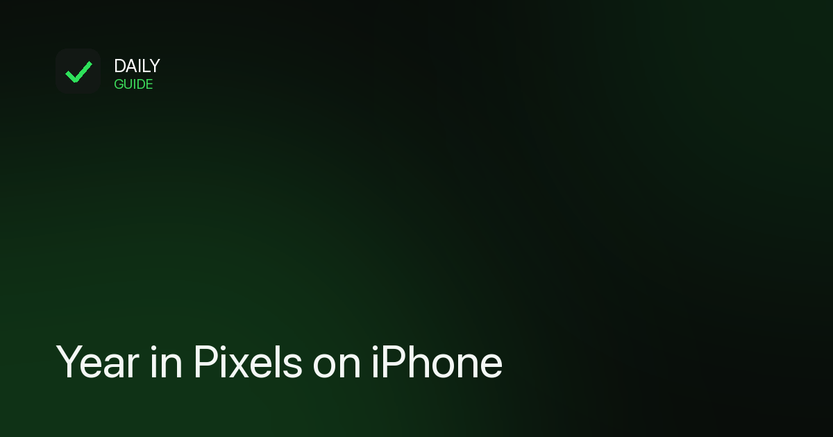 A year in pixels grid on an iPhone with each day shown as a small square